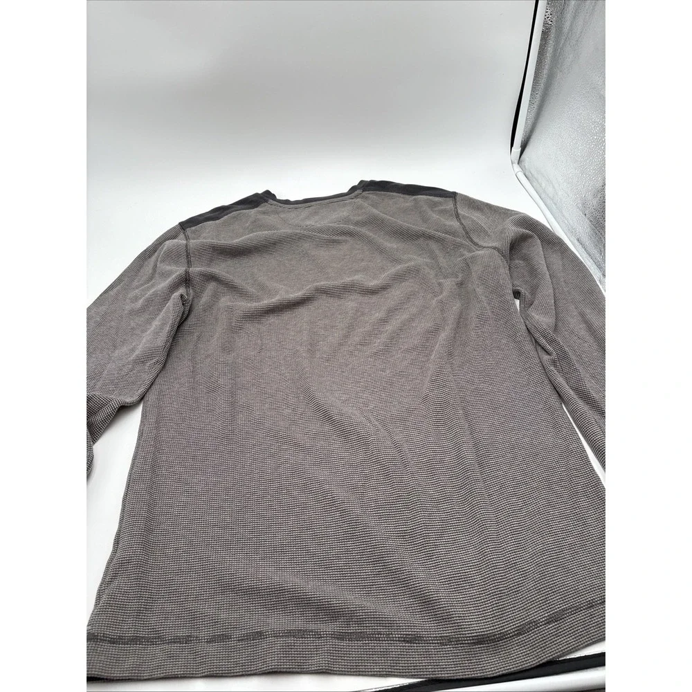 Banana Republic Thermal Style Long Sleeve‎ Shirt Mens Size Large Gray Cotton